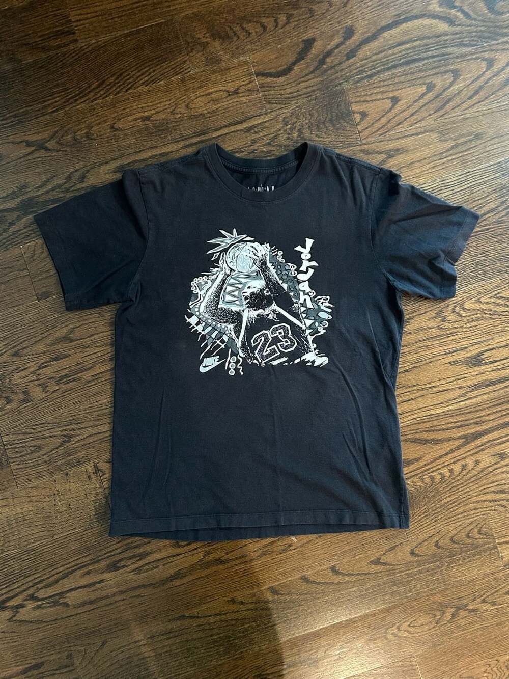 Jordan Graphic T-Shirt Men Medium Black Basketball Tee